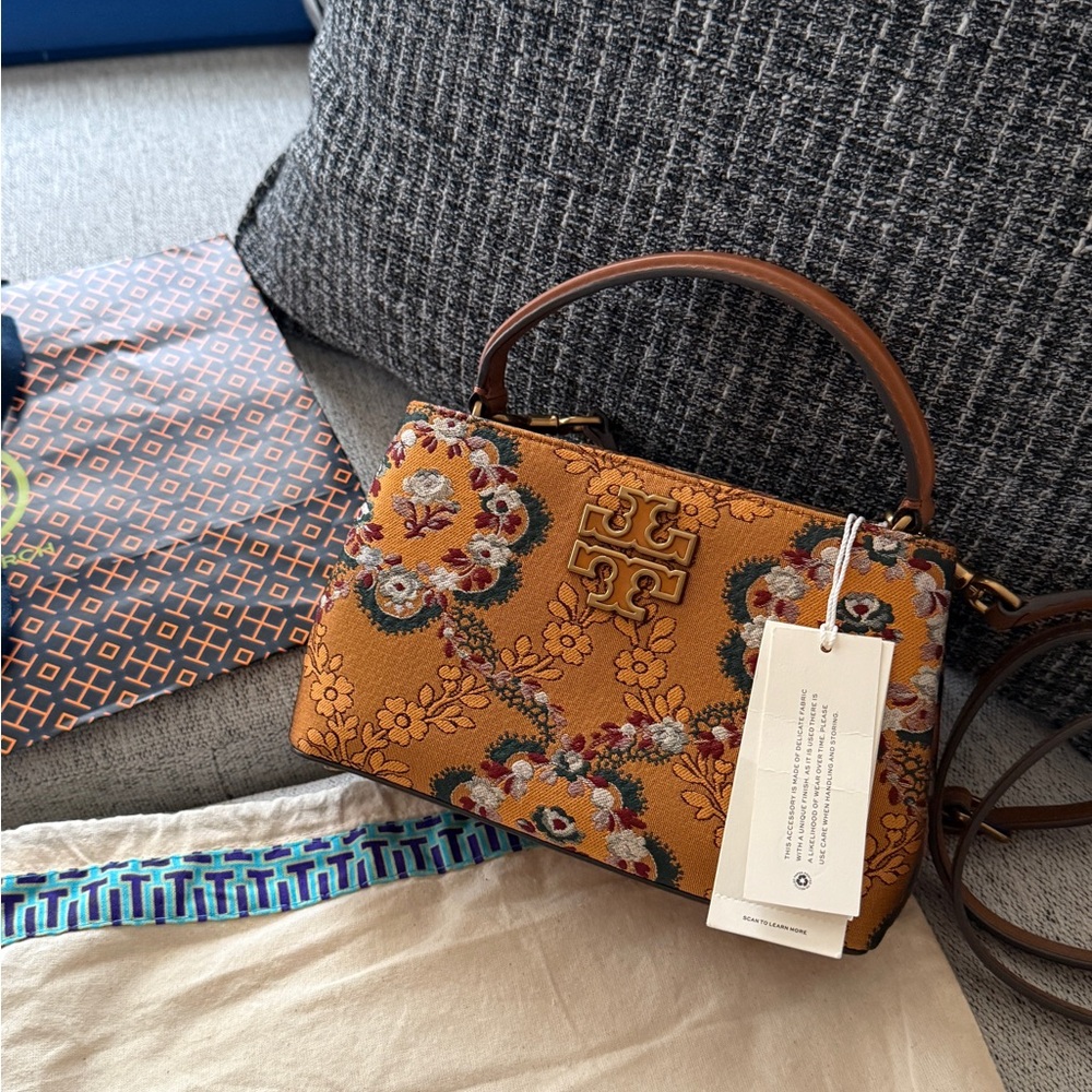 Tory Burch Floral Embroidered Brocade Britten